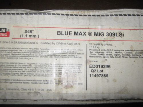 .045&#034; lincoln blue max mig 309lsi weld wire 25# spool stainless steel for sale