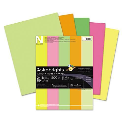 NEW WAUSAU PAPER 20260 Astrobrights Colored Paper, 24lb, 8-1/2 x 11, Neon