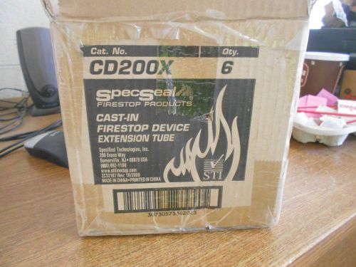 NEW SPECSEAL CAST-IN FIRESTOP DEVICE EXTENSION TUBE BOX OF 6 CD200X