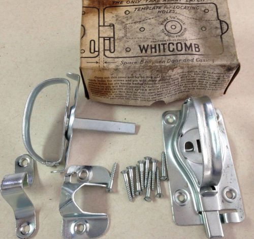 Vtg whitcomb zinc plated steel latch swinging doors nos box  gate barn shed usa for sale