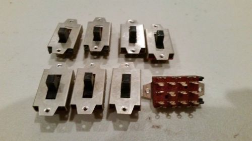 8 NOS Stackpole 3 Position Slide Switches 12 Lugs 