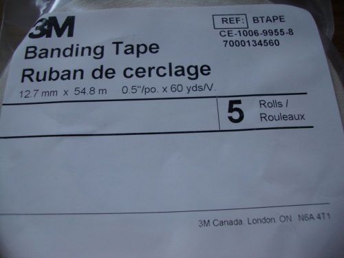 5 PACK 3M Electrical Banding Tape 12.7 mm X 54.8 m 1/2&#034; X 60 yards