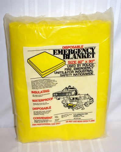 Yellow emergency blanket 60&#034; x 90&#034; foam lamination water repellent for sale