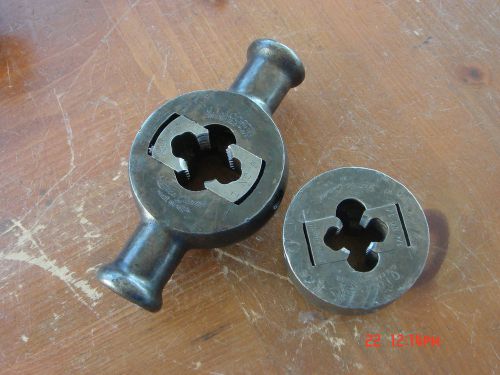 2 GREENFIELD LITTLE GIANT ROUND 1 &#034; &amp; 3/4-NC-10 TWO-PIECE DIE &amp; COLLET SET