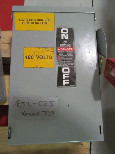 GE 30 Amp Disconnect TH3361R Fusible 600 Volt 3R Enclosure
