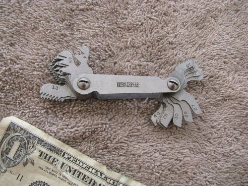 Union 4 to 42 screw thread pitch gage USA   machinist toolmaker tool tools