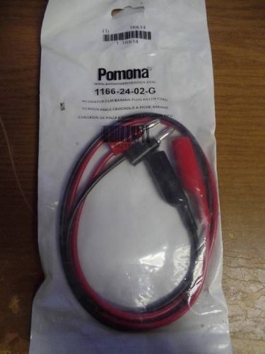 Pomona 1166-24-02-g alligator clip banana plug patch cord for sale