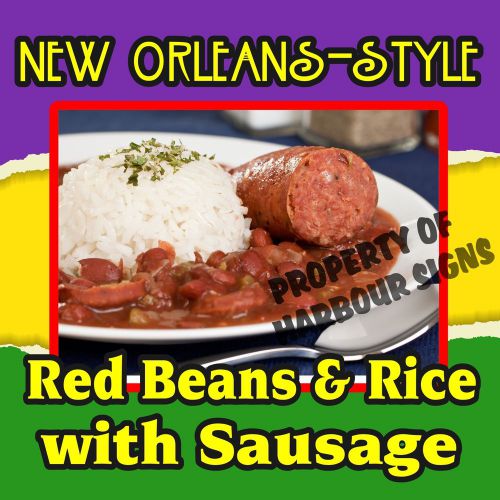 Red Beans &amp; Rice with Sausage Decal 14&#034; Food Truck Concession Restaurant