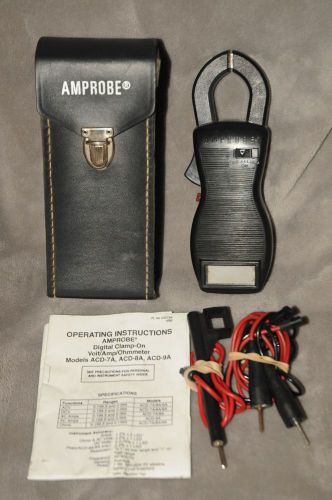 Vintage Amprobe ACD-7 Digital Multimeter Clamp Volt Meter w Leads, Case &amp; Instru