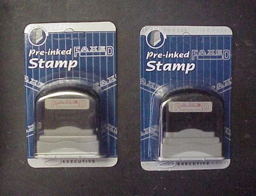 2 Stockwell Pre-inked FAXED Red Self-Inking Stamps - NEW