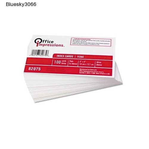 Office Impressions 3 x 5 Unruled Index Cards 1000 ct {10 pack of 100}