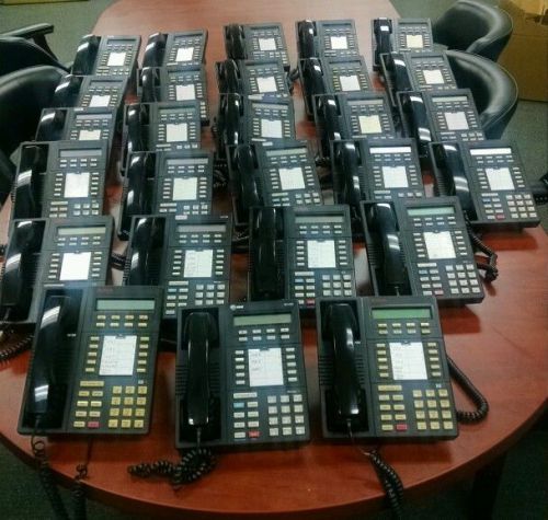 Lot of 27 black Lucent/Avaya 8410D office phones and handsets