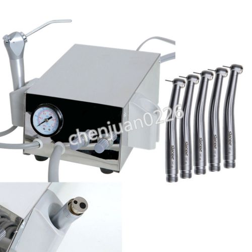 Dental turbine unit 3 way air water syringe + 5 high speed handpiece fit nsk 2h for sale