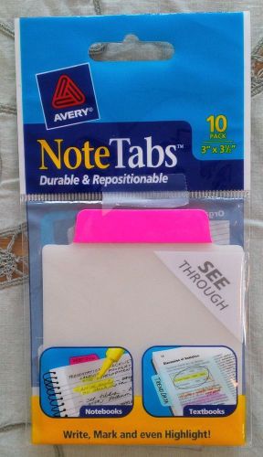 Avery Note Tabs 3&#034; x 3.5&#034; 10 Pack -Rounded Edge- Neon Pink