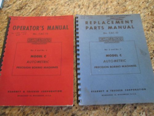 Kearney &amp; Trecker Model C Precision Boring Machine Operatrors &amp; Parts Manuals