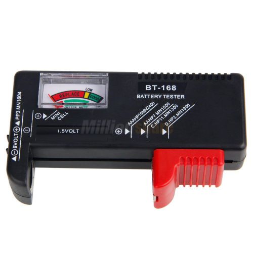New brand abs universal aa/aaa/9v/1.5v battery volt tester checker red &amp; black for sale
