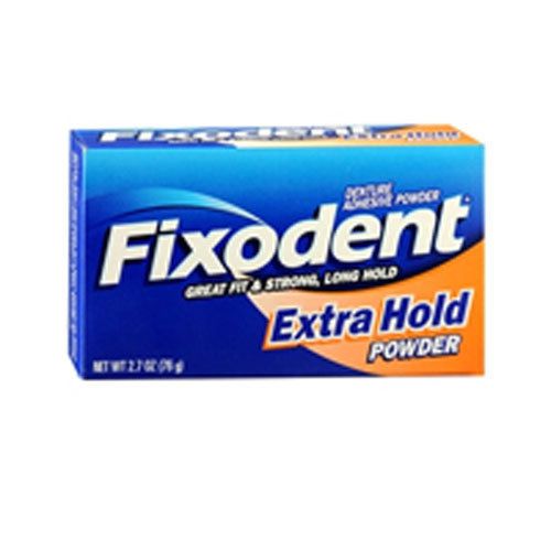 Fixodent Denture Adhesive Powder Extra Hold 1.6 Oz