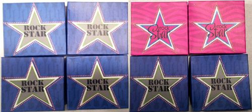 Brand New 8 - Rock Star Gift Card Holder Boxes - 2 Pink &amp; 6 Blue Free Shipping!