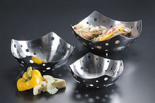 Bowl, 11&#034; x 3&#034;, with holes, stainless steel for sale