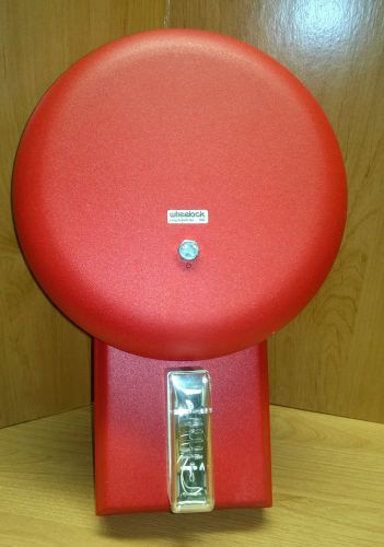 Wheelock red 10” fire bell mb-g10-24 18-31vdc horn strobe lsm-24-vfr 15/75 alarm for sale