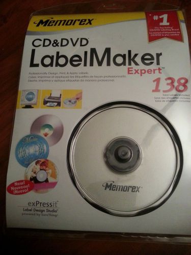 MEMOREX CD &amp; DVD LABEL MAKER EXPERT 138 TOTAL LABELS 3202 3947 BRAND NEW SEALED