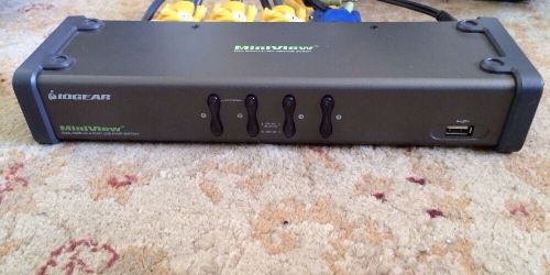 - Iogear MiniView Dual Display 4-Port USB KVM Switch GCS1744 KVMP + Cables