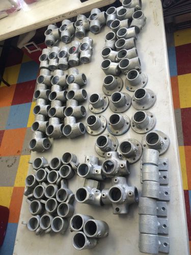 Kee klamp huge lot of 74 galvanized iron pipe fittings fits 1-1/2&#034; schedule for sale