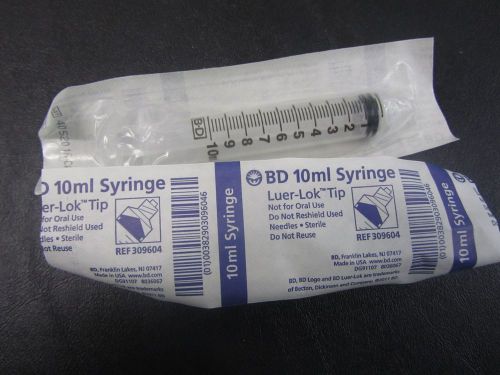 LOT of 100ea BD - 10ml Syringe Luer-Lok Tip 309604 Sterile