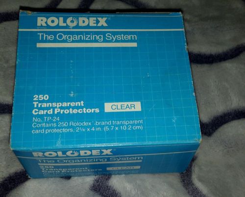 ROLODEX 250 CLEAR TRANSPARENT CARD PROTECTOR 2 1/2&#034; X 4 IN NEW $15