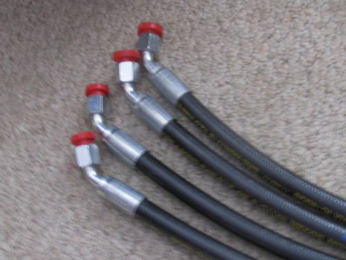 LOT OF 4 BRAND NEW HYDRAULIC HOSES 1/2 INCH 3000 PSI 3 FEET LONG ORFS