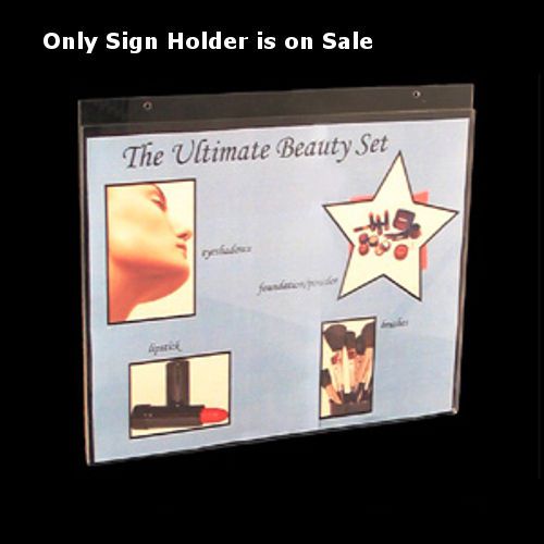 Lot of 10 clear acrylic horizontal wall mount sign holder (14&#034;w x 11&#034;h) for sale