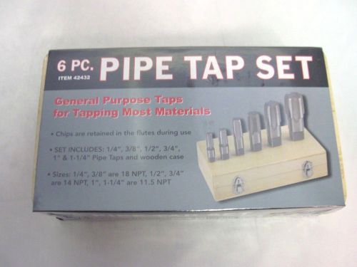 Harbor freight 42432 6 piece pipe tap set w/case nib free shipping for sale