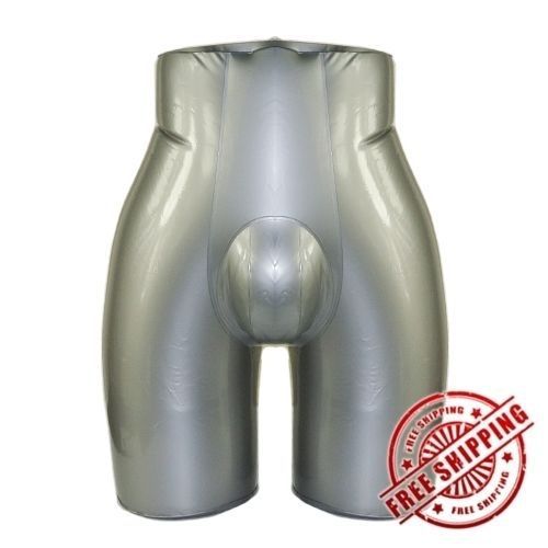 1PCS Silver Inflatable PVC Plastic Male Panties Form Mannequin Model Torso Dummy