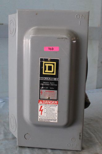 Square d fusible heavy duty disconnect enclosed switch 60 amp 600 volt free ship for sale