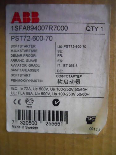 PST72-600-70 - ABB SOFT STARTER - NEW IN BOX - PST7260070 - 1SFA894007R7000