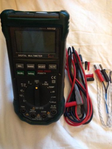 5-in-1 Digital Multimeter Cen-Tech with Test Leads and Temperature Probe