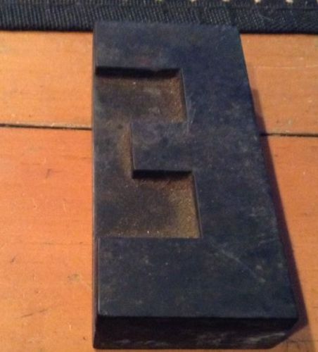 Vintage / Antique Letterpress 4&#034; Wood Printer&#039;s Type VERY Large Letter &#034;E&#034;