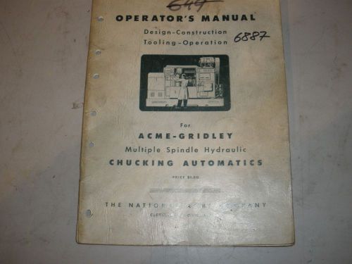 Acme-Gridley Model RPA Chuck Operators Manual