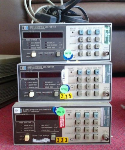 one Hp hewlett packard 3437a system voltmeter