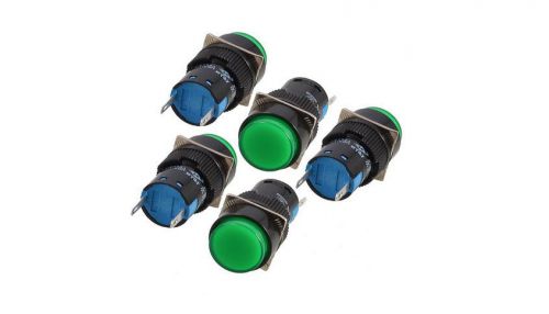 5 Pcs Green Round Cap 2 Pins Fault Signal Lamp Indicator Light DC 12V