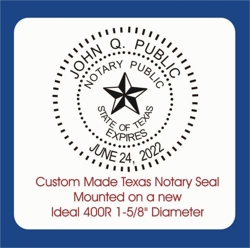 Texas notary round seal-custom made ideal self inking rubber stamp 400r black for sale