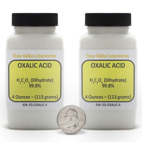 Oxalic acid [c2h2o4] 99.8% acs grade powder 8 oz in two space-saver bottles usa for sale