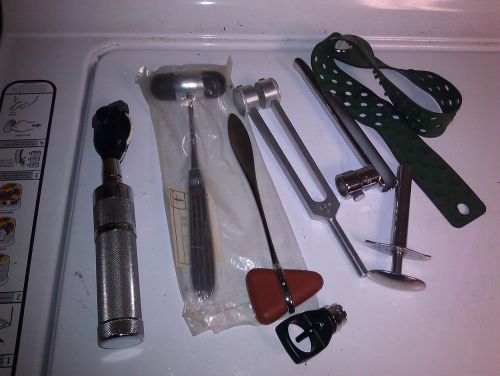 Vintage welch allyn rechargeable handle opthalmoscope etc exam instrument lot for sale