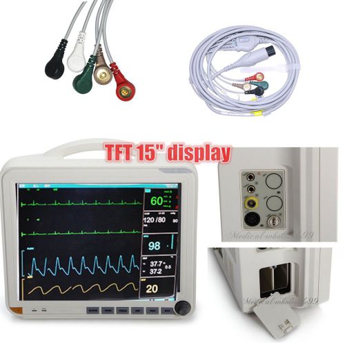 TFT 15-inch ICU 6-Parameter Vital Sign Patient Monitor NIBP SPO2 ECG TEMP RESP