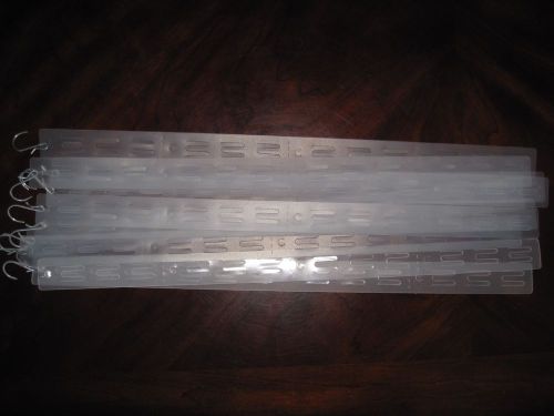 LOT OF 10 PLASTIC HANGING MERCHANDISE CLIP STRIP HOOK STORE DISPLAY CUT TO SIZE