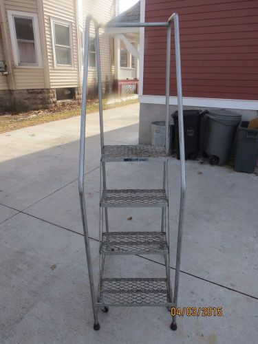 Ballymore 4 step steel rolling ladder top step 38 inches high for sale