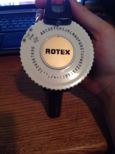 Vintage Rotex Embosser Label Maker 3/8&#034; Tape 9.5mm Used Black