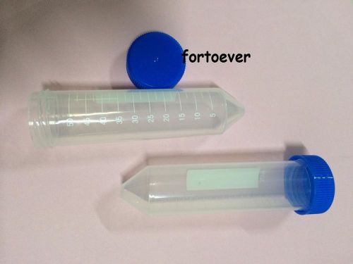 10pcs New 50ml Conical Bottom Clear Micro Centrifuge Tubes on Rack