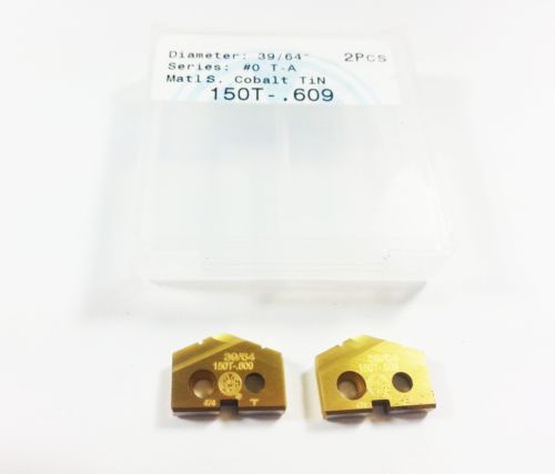 NEW 39/64&#034; AMEC #0 T-A Cobalt TiN  (2 PCS)  Spade Inserts (G657)