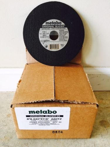 METABO 55339 SLICER WHEELS BOX OF 50 6&#034; X .040 X 7/8 FREE SHIPPING USA